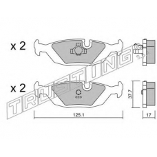 072.1 TRUSTING Комплект тормозных колодок, дисковый тормоз