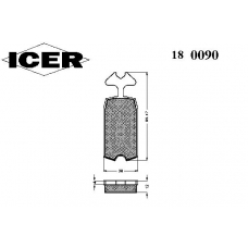 180090 ICER Комплект тормозных колодок, дисковый тормоз
