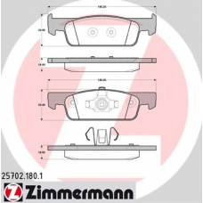 25702.180.1 ZIMMERMANN Комплект тормозных колодок, дисковый тормоз