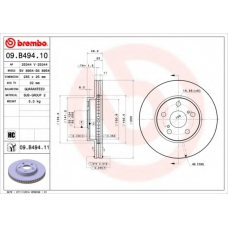 09.B494.10 BREMBO Тормозной диск