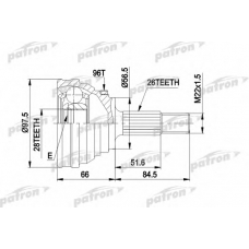 PCV1203 PATRON Шарнирный комплект, приводной вал