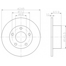 8DD 355 102-791 HELLA Тормозной диск