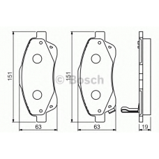 0 986 494 054 BOSCH Комплект тормозных колодок, дисковый тормоз