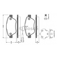 0 986 TB3 111 BOSCH Комплект тормозных колодок, дисковый тормоз