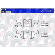 201152 GALFER Комплект тормозных колодок, дисковый тормоз