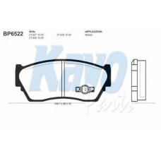 BP-6522 KAVO PARTS Комплект тормозных колодок, дисковый тормоз