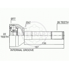 OJ-0709 InterParts Шарнирный комплект, приводной вал
