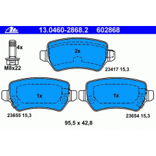 13.0460-2868.2 ATE Комплект тормозных колодок, дисковый тормоз