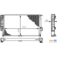 8MK 376 711-651 HELLA Радиатор, охлаждение двигател