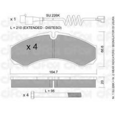 822-212-0K CIFAM Комплект тормозных колодок, дисковый тормоз