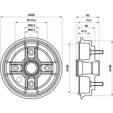 8DT 355 302-301 HELLA PAGID Тормозной барабан