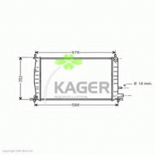 31-0349 KAGER Радиатор, охлаждение двигателя