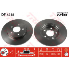 DF4218 TRW Тормозной диск