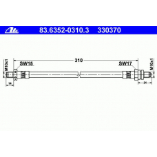 83.6352-0310.3 ATE Тормозной шланг