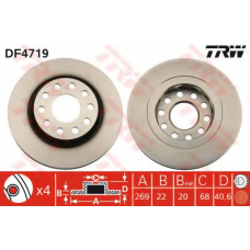 DF4719 TRW Тормозной диск