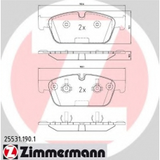 25531.190.1 ZIMMERMANN Комплект тормозных колодок, дисковый тормоз