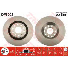 DF6005 TRW Тормозной диск