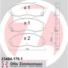 23484.170.1 ZIMMERMANN Комплект тормозных колодок, дисковый тормоз