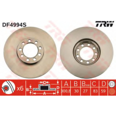 DF4994S TRW Тормозной диск