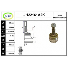 JH22161A2K SERA Шарнирный комплект, приводной вал