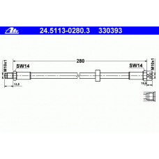 24.5113-0280.3 ATE Тормозной шланг
