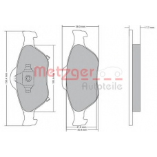 1170287 METZGER Комплект тормозных колодок, дисковый тормоз