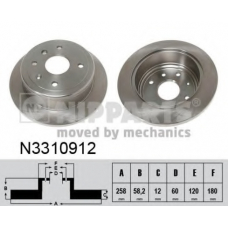 N3310912 NIPPARTS Тормозной диск