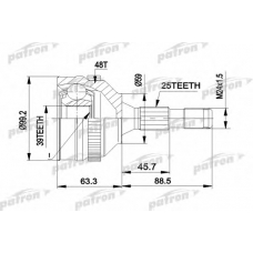 PCV1281 PATRON Шарнирный комплект, приводной вал