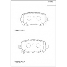 KD6545 ASIMCO Комплект тормозных колодок, дисковый тормоз