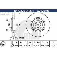 B1.G226-0106.1 GALFER Тормозной диск