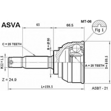 MT-06 ASVA Шарнирный комплект, приводной вал