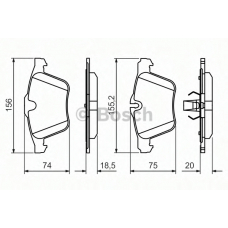 0 986 494 481 BOSCH Комплект тормозных колодок, дисковый тормоз