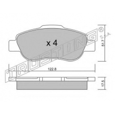 654.0 TRUSTING Комплект тормозных колодок, дисковый тормоз