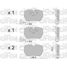 822-181-3 CIFAM Комплект тормозных колодок, дисковый тормоз