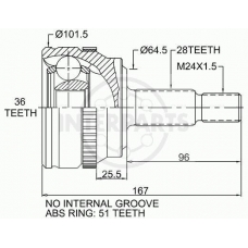 OJ-1494 InterParts Шарнирный комплект, приводной вал
