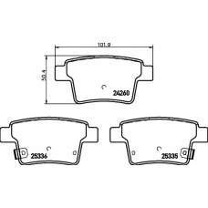 8DB 355 015-501 HELLA PAGID Комплект тормозных колодок, дисковый тормоз