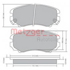 1170262 METZGER Комплект тормозных колодок, дисковый тормоз