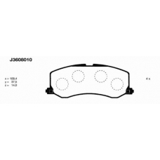 J3608010 NIPPARTS Комплект тормозных колодок, дисковый тормоз