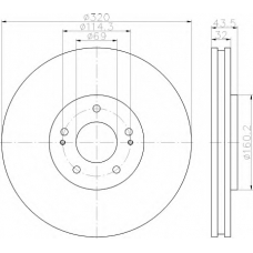 8DD 355 114-841 HELLA Тормозной диск