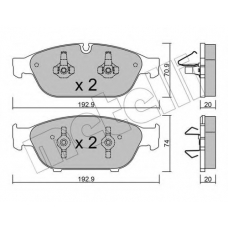 22-0953-0 METELLI Комплект тормозных колодок, дисковый тормоз