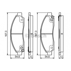 0 986 495 159 BOSCH Комплект тормозных колодок, дисковый тормоз