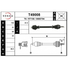 T49008 EAI Приводной вал