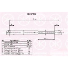 05237102 KLOKKERHOLM Газовая пружина, крышка багажник