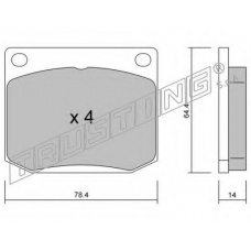 020.1 TRUSTING Комплект тормозных колодок, дисковый тормоз