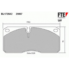 BL1726A2 FTE Комплект тормозных колодок, дисковый тормоз