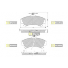 BD S821P STARLINE Комплект тормозных колодок, дисковый тормоз