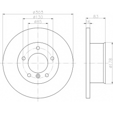 8DD 355 100-391 HELLA PAGID Тормозной диск