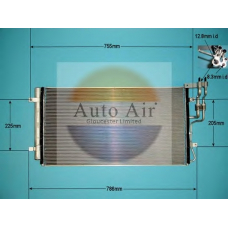 16-1355 AUTO AIR GLOUCESTER Конденсатор, кондиционер