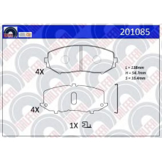 201085 GALFER Комплект тормозных колодок, дисковый тормоз