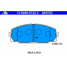 13.0460-5722.2 ATE Комплект тормозных колодок, дисковый тормоз